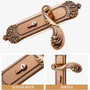 khóa tay gạt ngang mạ đồng nhôm